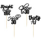 Gyufise 48 Pack Black Glitter Hello 30 Cupcake Toppers Glitter Thirty Cheers To 30 Straight Outta 1994 Cupcake Picks For 30Th Bi