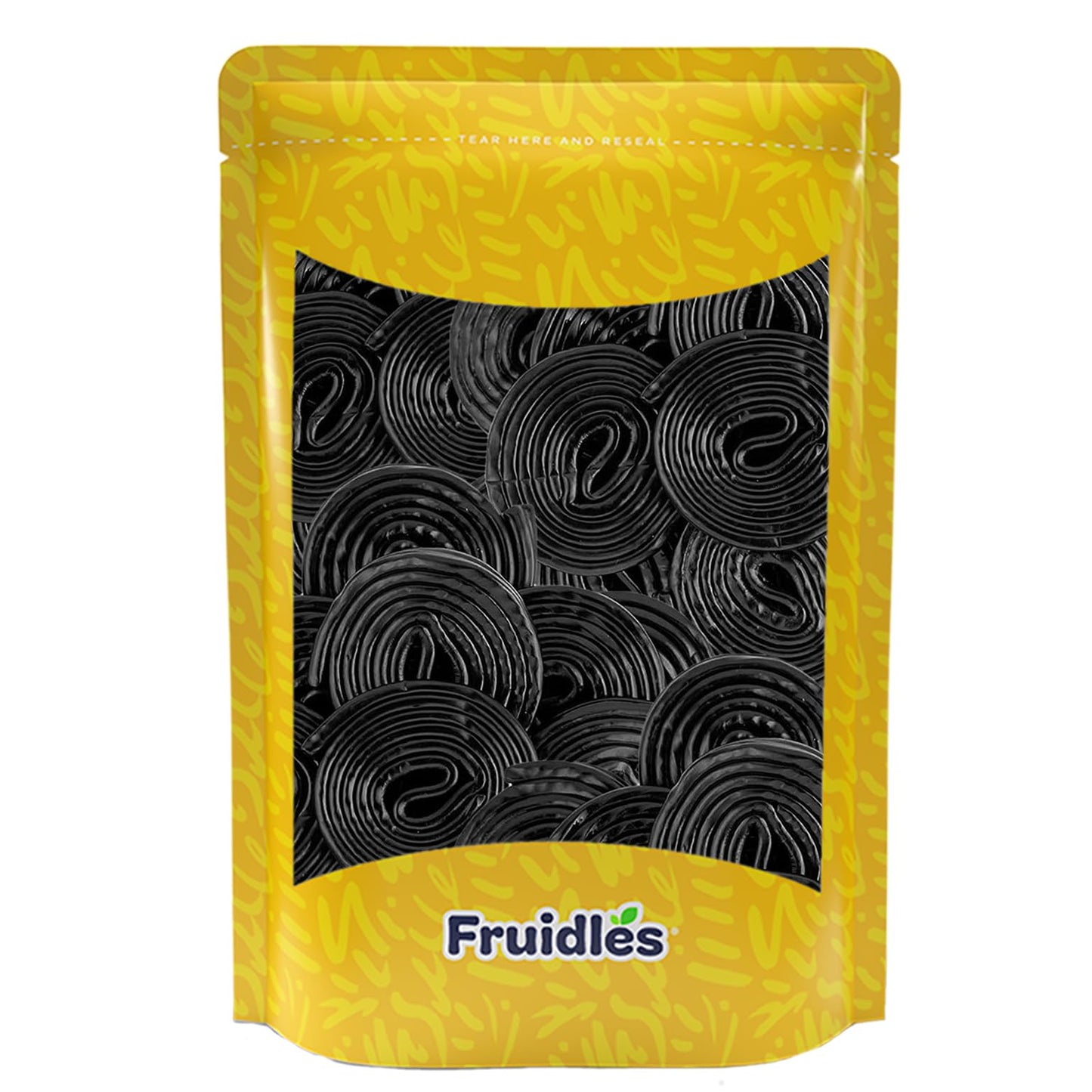 Fruidles Black Licorice Wheels, Gourmet Broadway Wheels Candy, Licorice Rope Laces, (Half-Pound)