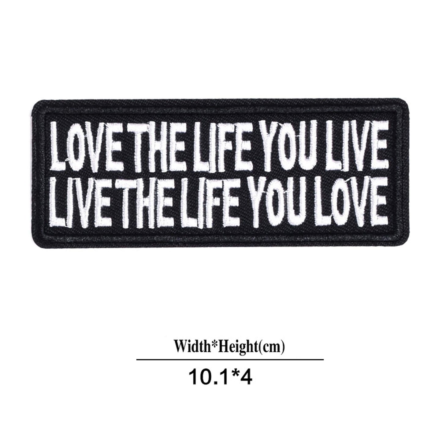U-Sky Sew Or Iron On Clothing Patches, 3Pcs Funny Patches Love The Life You Live, Live The Life You Love Iron Patches For Motorc