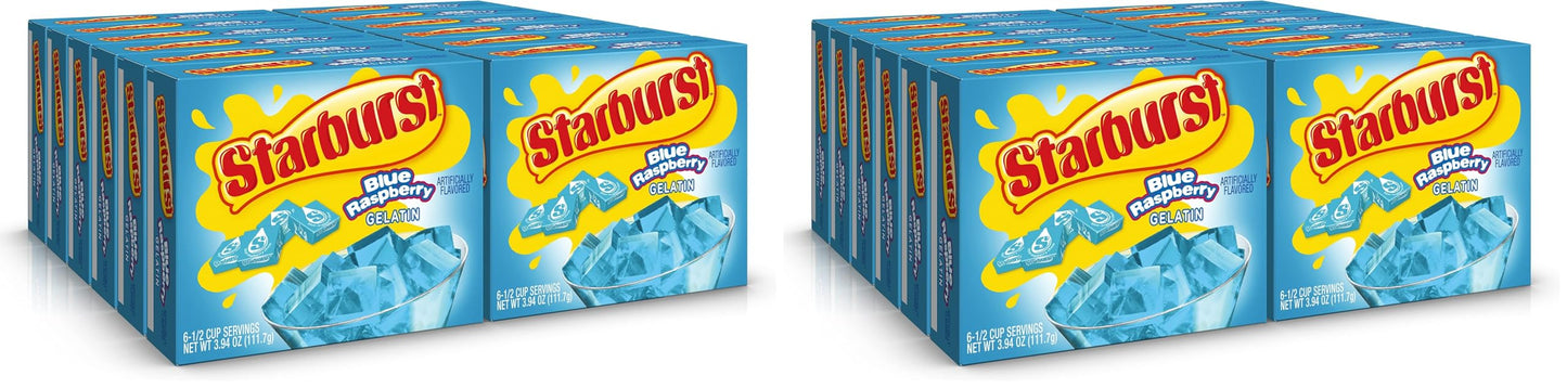 Starburst Gelatin - Blue Raspberry, 3.91 Ounce Box (Pack of 24)