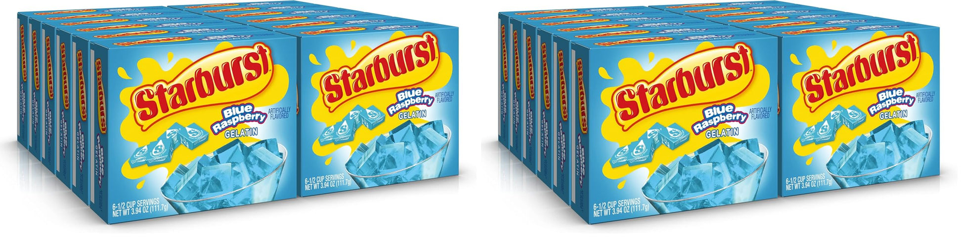 Starburst Gelatin - Blue Raspberry, 3.91 Ounce Box (Pack of 24)
