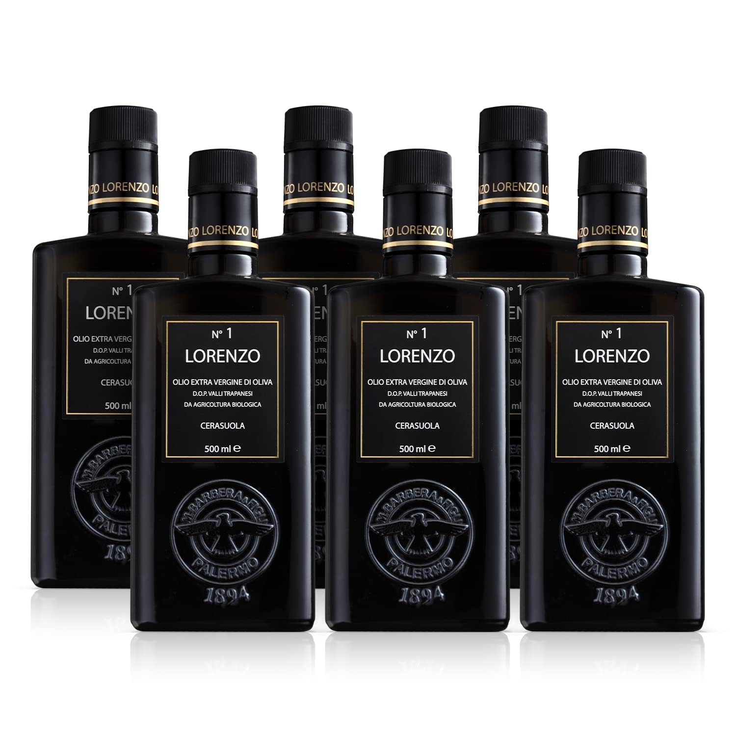 Barbera Lorenzo #1 Organic Extra Virgin Olive Oil PDO Valli Trapanesi, Fruity, Cold Extracted Authentic Sicilian Olive Oil, Fres