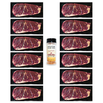 Nebraska Star Beef High Quality Steaks - 12 Packs With Signature Seasoning (12-8Oz Ny Layers)