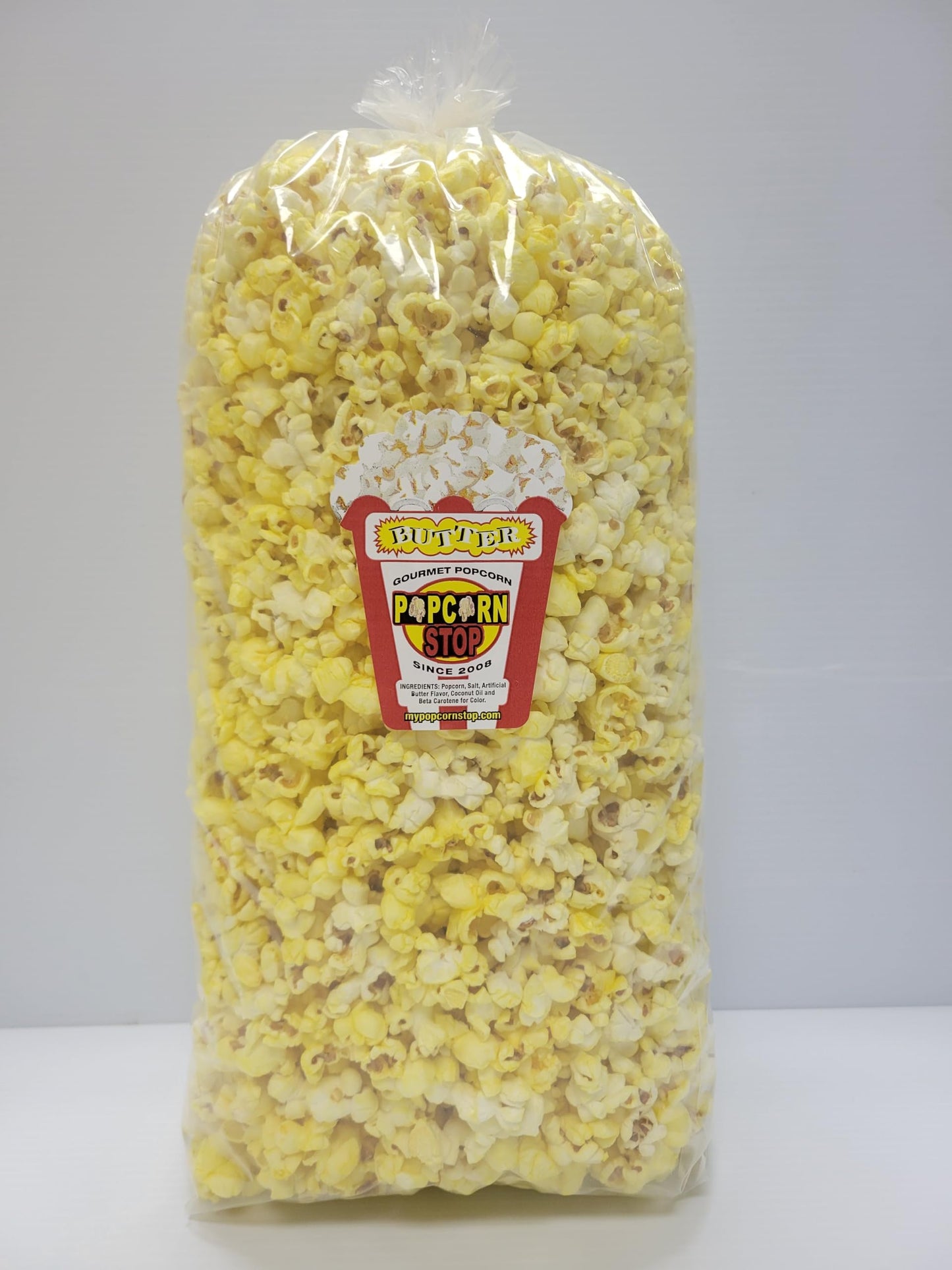 Popcorn Stop Large Movie Butter Popcorn - Freshly Popped, 42 Cups, 2.6 Gallons, Yellow and White, Perfect for Movie Nights and Snacking