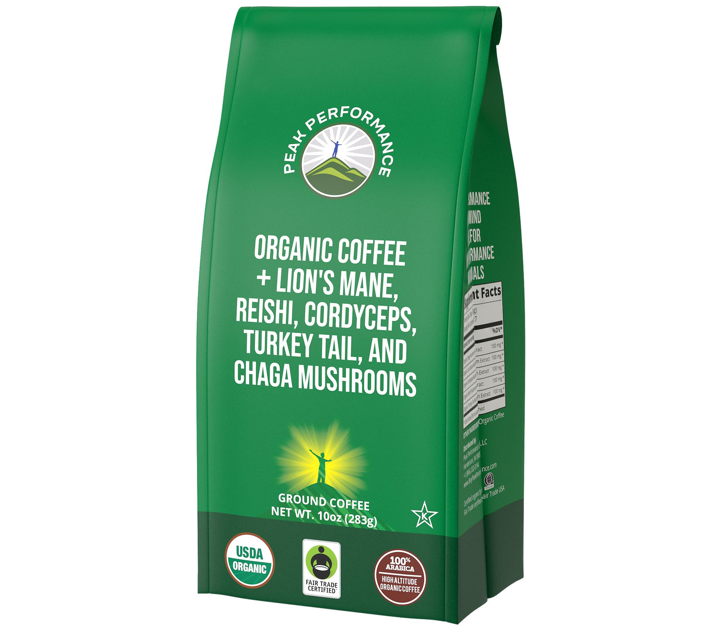 Organic Low Acid Mushroom Coffee With LionS Mane  Reishi  Cordyceps  Turkey Tail  And Chaga Mushrooms. Top-Grade High Altitude Medium Roast Ground Bags. Great Tasting (Unlike Cheap Instant Coffee)