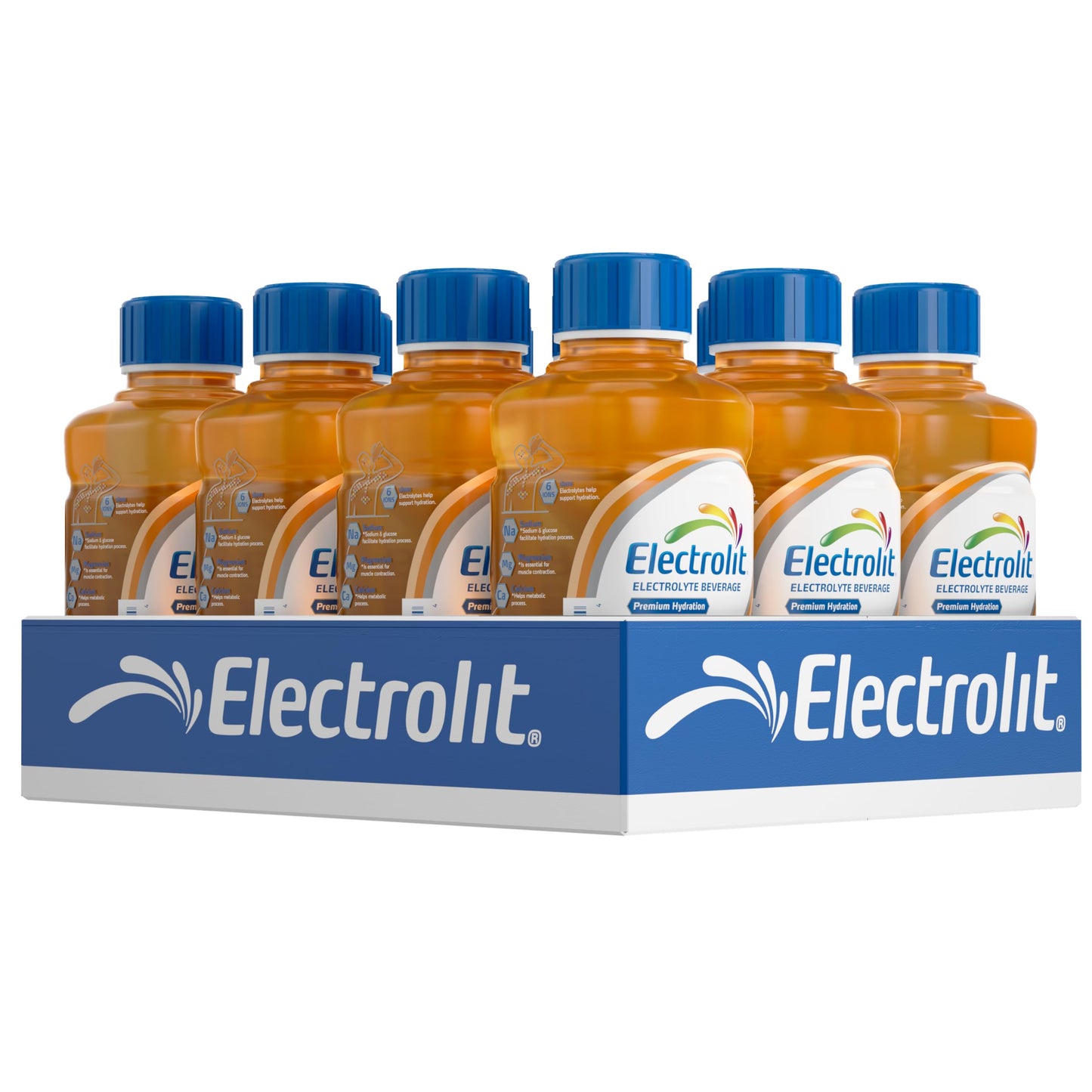 Electrolit, Electrolyte Beverage, Orange, 21 Fl Oz bottle (Pack of 12)