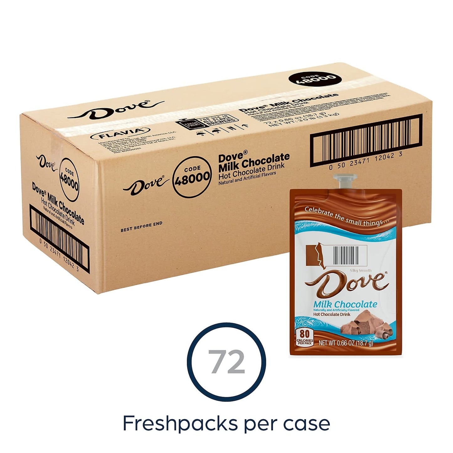 Dove Hot Chocolate Single Servings, 72 Count, 0.66 Ounce Each, Coffee Flavor, Model A117