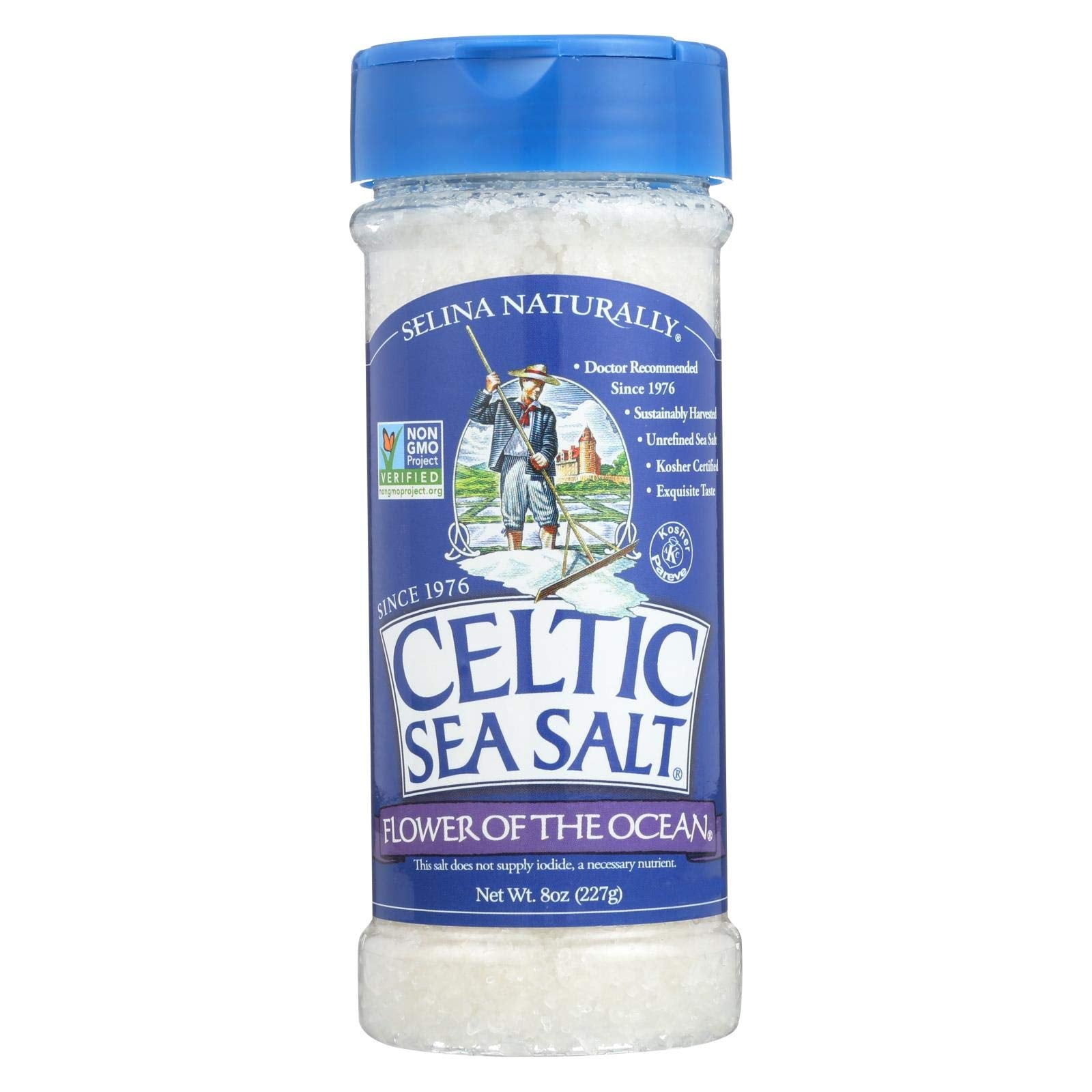 Flower of the Ocean (Fleur de Sel) Celtic Sea Salt Shaker, 8 Ounce