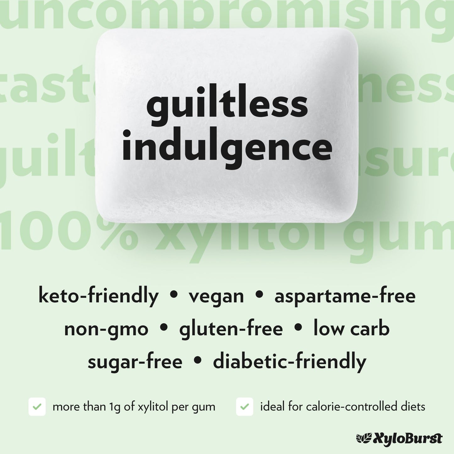 Xyloburst Xylitol Chewing Gum, Sugar Free, Gluten Free, Keto Friendly, 500-Count Bag