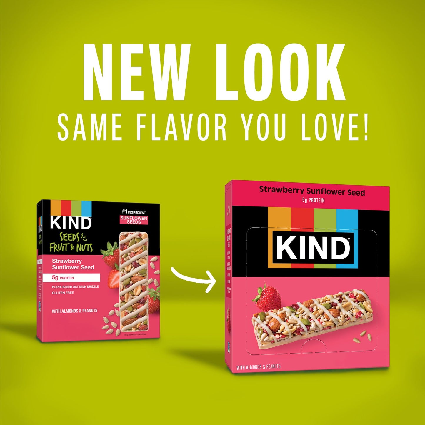 KIND Seeds Fruit & Nuts Snack Bar  Strawberry Sunflower Seed | 5g Protein  High Fiber  Gluten Free Bars  1.4 OZ  36 Count