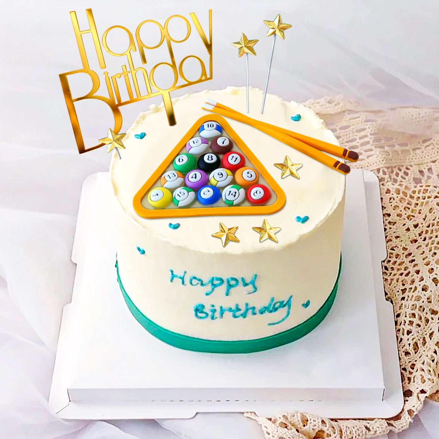 Billiards Cake Topper Billiards Cake Decoration Billiards Ball Birthday Party Supplies Billiards Ball Birthday Cake Decoration B