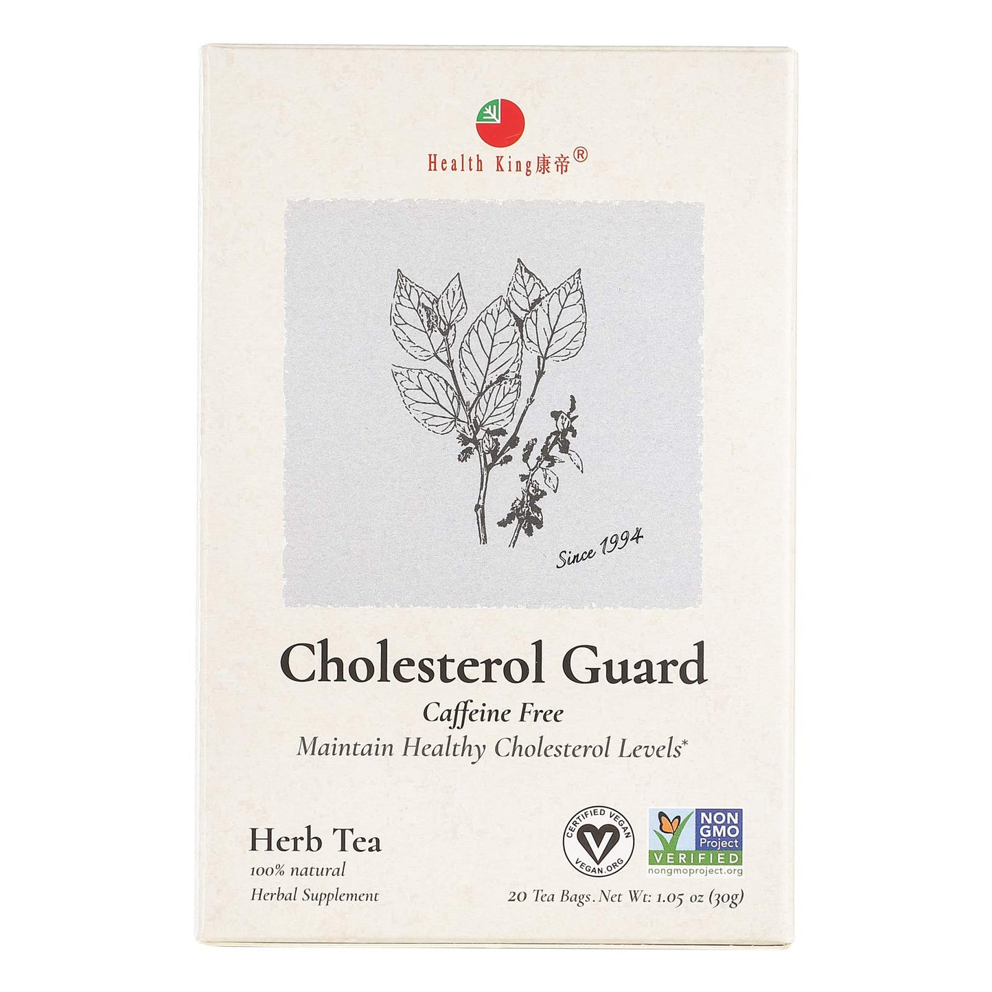 Health King Cholesterol Guard Herb Tea - 20 Tea Bags
