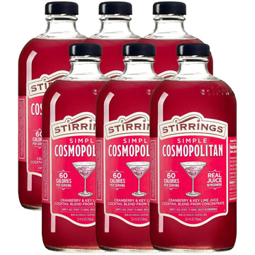 ChromaCast Cosmopolitan Cocktail Mix - Real Juice, No Preservatives, 750ml Bottles, 6 Pack
