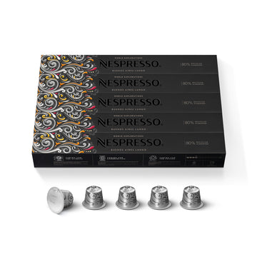 Nespresso Original Line, Buenos Aires Lungo, Light Roast Coffee, 50 Count Espresso Coffee Pods