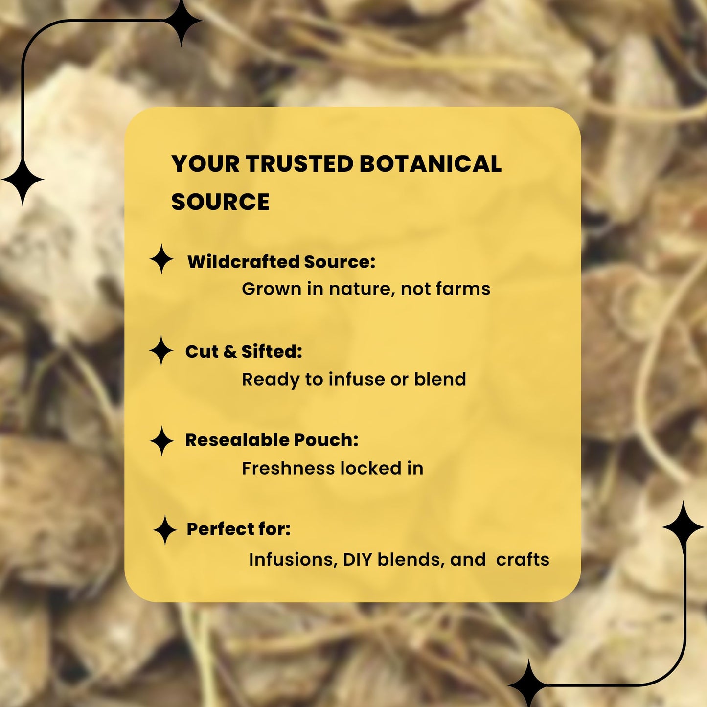 Herb To Body Wild Yam Root Cut & Sifted - 4 oz, Wildcrafted Dioscorea Villosa for Herbal Tea, Relaxation Support, and Traditiona