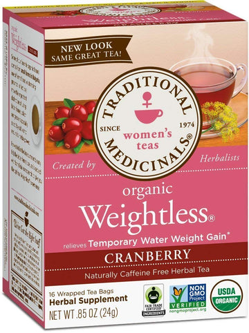 Traditional Medicinals Organic Weightless Cranberry Women'S Tea, 16 Tea Bags (Pack Of 6)