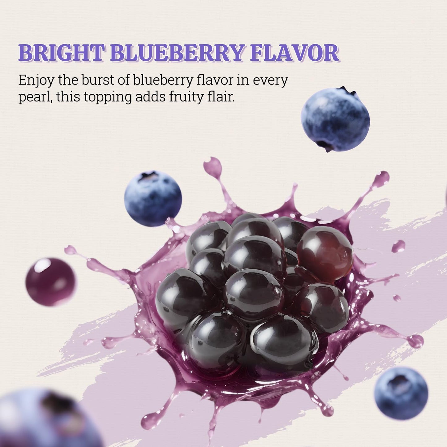 52USA Blueberry Popping Boba (500g)  Popping Pearls for Bubble Tea  Beverages  Sweets  Ice Cream  Shakes  Desserts & Smoothies Topping  1.1 Pound (Pack of 1)