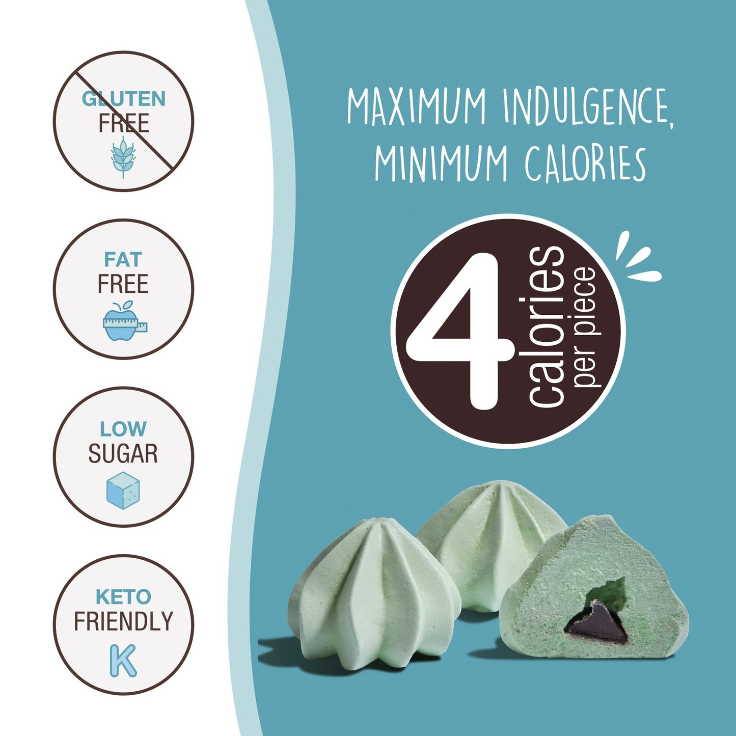 Don'T Worry Keto Friendly Meringue Cookies - Chocolate & Hazelnut Cookies, Only 4 Calories Per Piece!, Gluten Free Cookies, Low