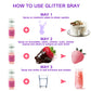 Edible Glitter Spray Set - 100% Edible Glitter for Cakes, Cupcakes, Cake Pops, Drinks, Chocolate, Strawberries, Cookies, Food Gr