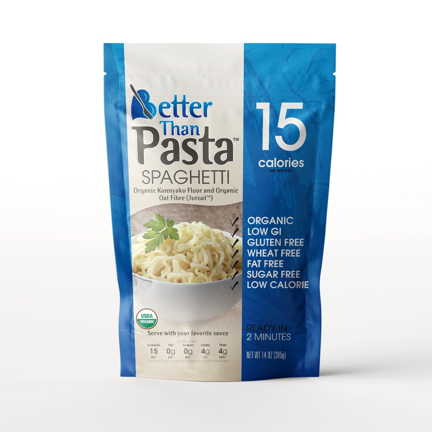 Better Than Pasta Organic Shirataki Spaghetti - Usda Organic, Zero Net Carbs, Keto & Diabetic Friendly, Gluten-Free, Low-Calorie
