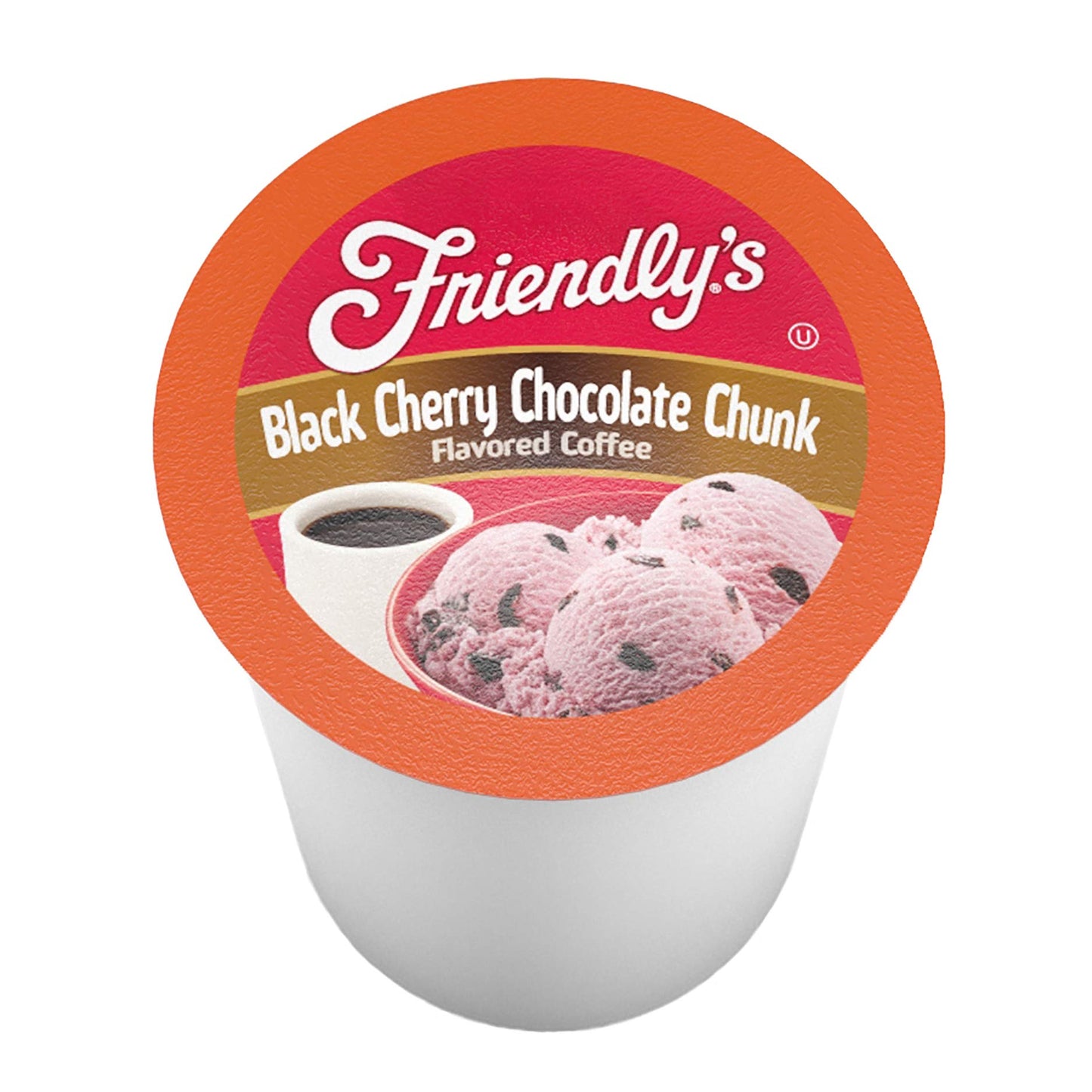 Friendlys Flavored Ice Cream Coffee Pods, Black Cherry Chocolate Chunk, 40 Count, Compatible with Keurig K Cup malt-inspired