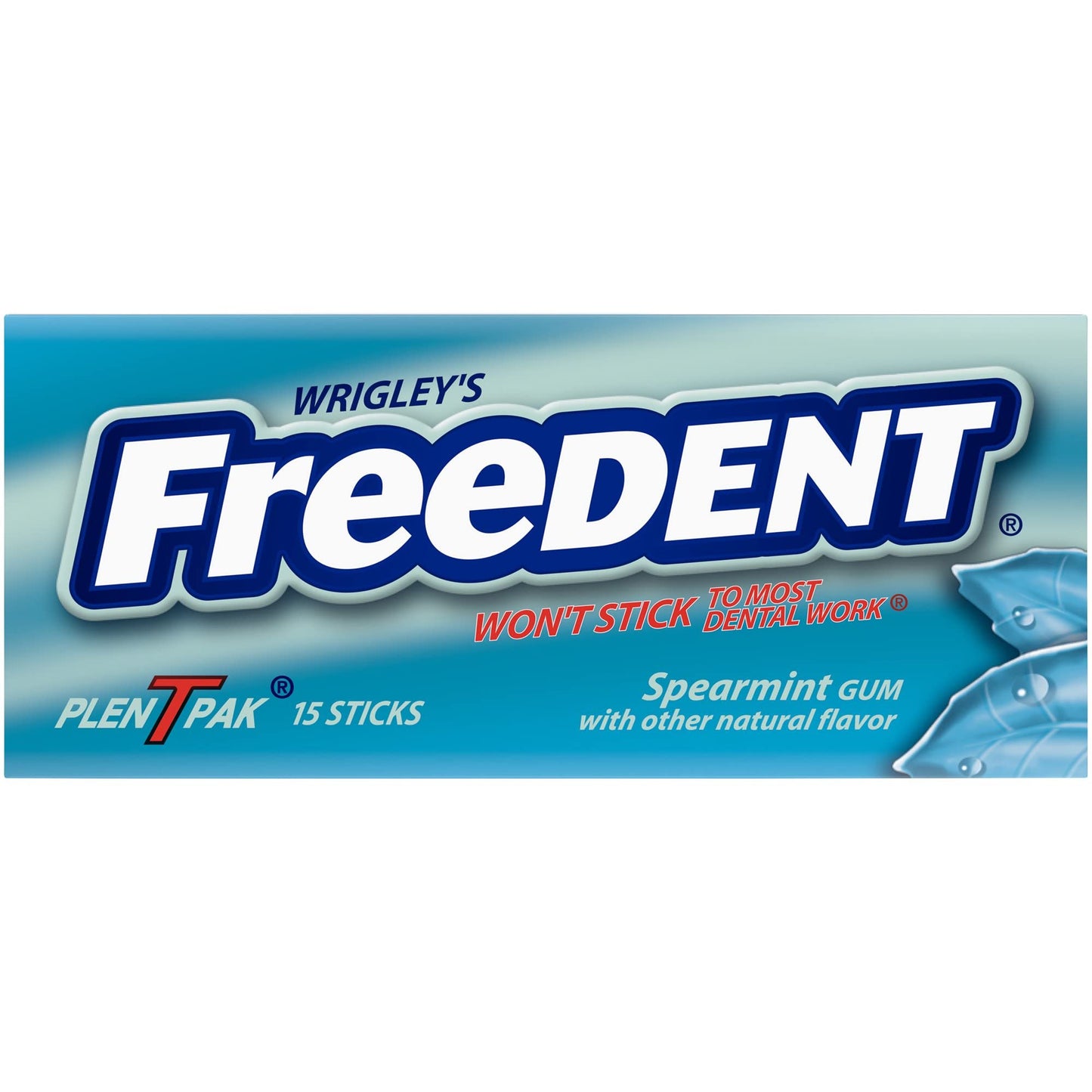 Freedent Gum Plen T Packs, Spearmint Flavor, 15 Count (Pack of 8)