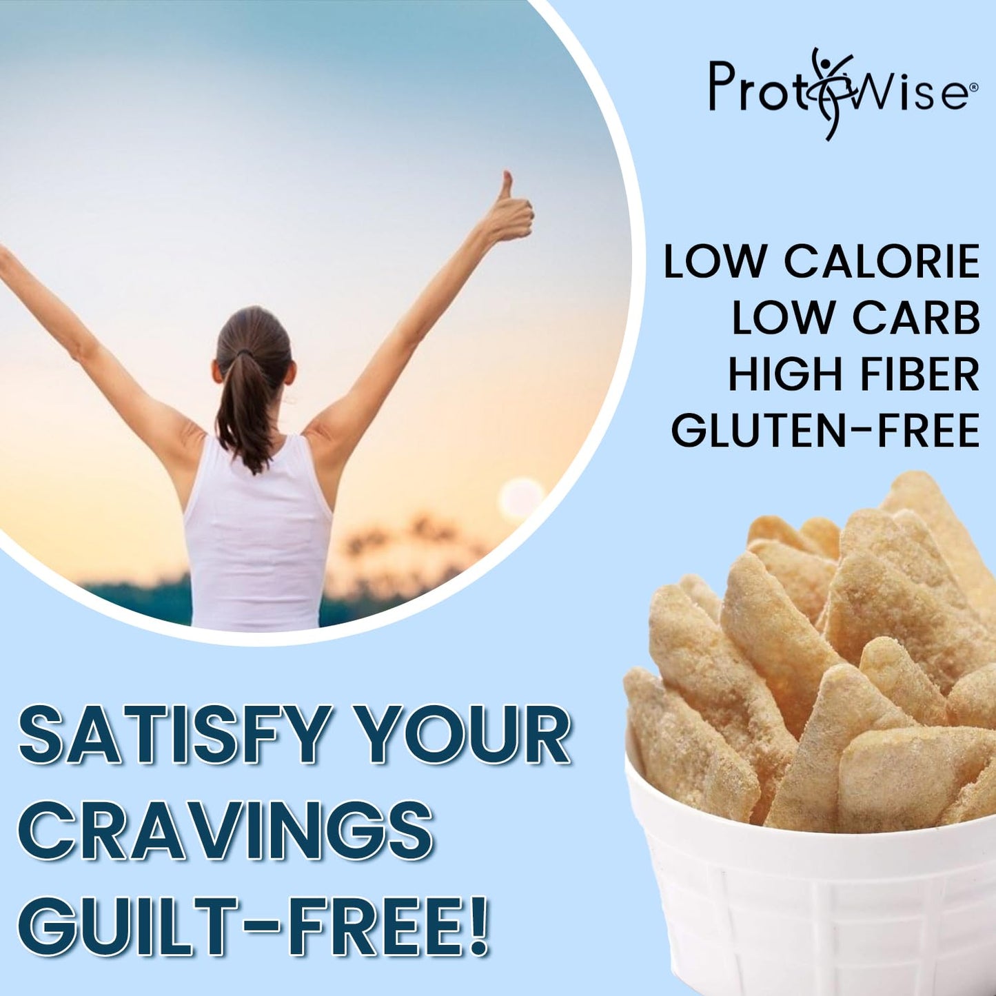 Protiwise Ranch Protein Chips | High Protein 15G, High Fiber | Gluten-Free, Low Calorie, Low Carb Snack | Guilt-Free Healthy Snacks | 7/Bags