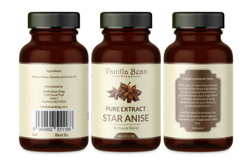 Pure Star Anise Extract For Baking And Flavoring - 4 Oz - Premium Quality Natural Flavors For Baked Goods, Desserts, & Cooking