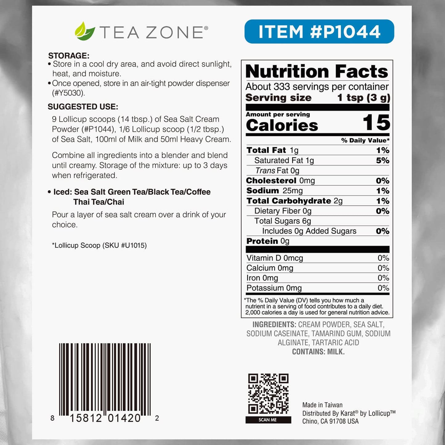 Tea Zone 2.2 lb Sea Salt Cream Powder