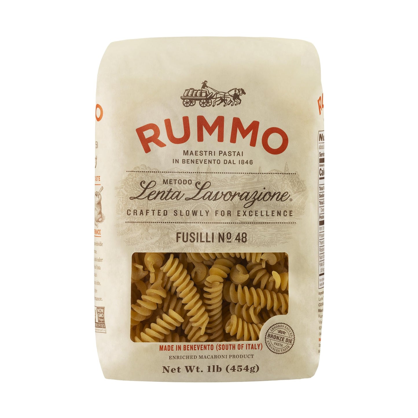 Rummo Fusilli Pasta N.48 - Fusilli Pasta Noodles, Spiral Pasta, Italian Pasta, Curly Noodles, Dry Pasta, Durum Wheat Pasta - 16 Ounce (Pack Of 1)