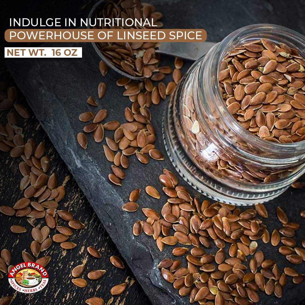 Angel Brand Flax Seeds - Nutritional Powerhouse for Smoothies, Yogurt, Oatmeal & Salads - 16 oz Pouch