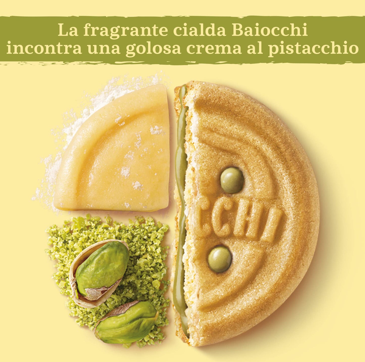 Mulino Bianco Biscuits, Pistachio Cream Filled, 168G