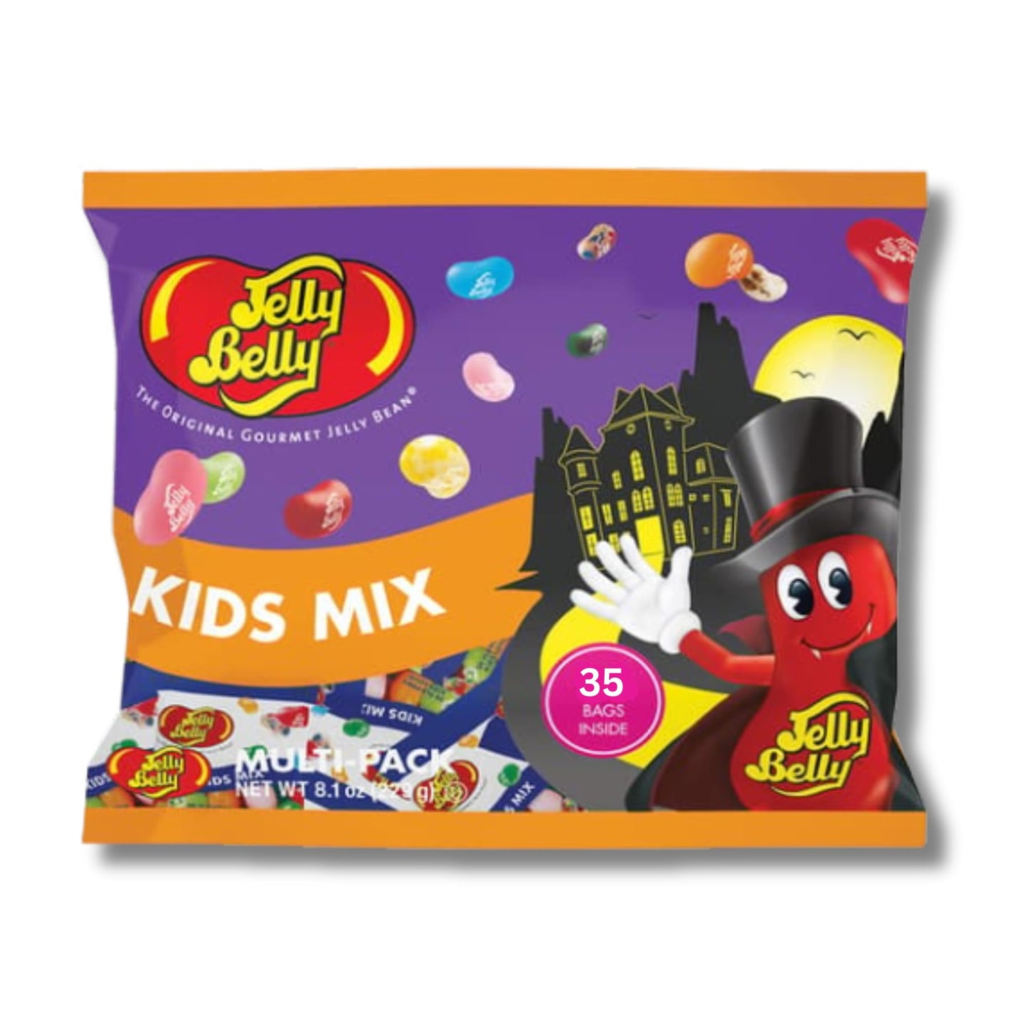 Jelly Belly Halloween Fun Packs - Kids Mix - 35 Mini Trick Or Treat Pouches (.35Oz) Per Bag - Gift Packs By Lyzas Sweets &   (Pack Of 1)
