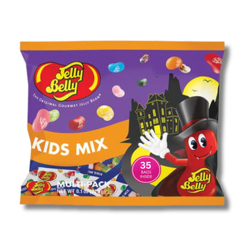 Jelly Belly Halloween Fun Packs - Kids Mix - 35 Mini Trick Or Treat Pouches (.35Oz) Per Bag - Gift Packs By Lyzas Sweets &   (Pack Of 1)