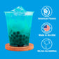 BOBAVIDA Popping Boba Pearls - Super Blue Raspberry - 10 Pack with Straws - Non-GMO Food Toppings
