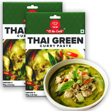 El The Cook Green Thai Curry Paste - Medium | 100% Veg & Natural | Make Restaurant Style Chicken, Fish, Prawn, Vegetable, Tofu T