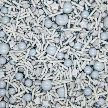 Silver Sprinkles For Cake Decorating, Cookie, And Cupcake Baking - Fancy Edible Silver Cake Sprinkles And Toppings In Silver Colored Candy Sprinkles With Silver Star Sprinkles, Jimmies, Pearls