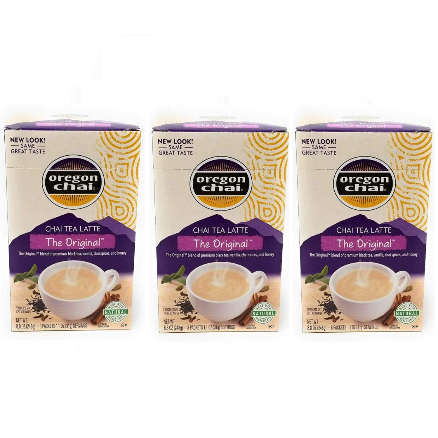 Oregon Chai Original Chai Tea Latte Mix 3 Pack (3 Pack, 8 Count Each) -On The Go Instant Chai Tea Latte Mix - 3 Pack Oregon Chai