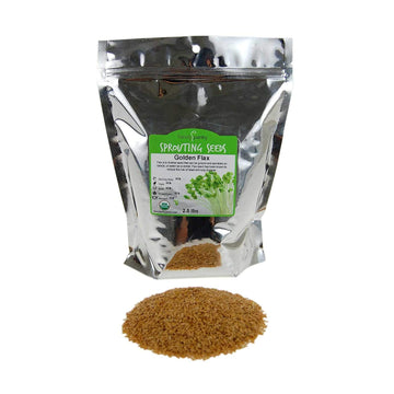 Organic Golden Flax Seeds - 2.5 Lbs Resealable Bag - Handy Pantry Brand - Yellow / Gold Flaxseeds - Flax Seed for Sprouting, Gri
