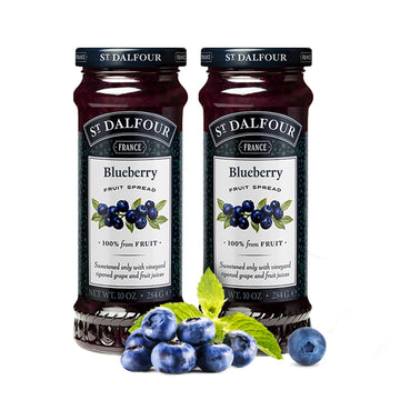 St. Dalfour Blueberry Fruit Spread - 10Oz - 100% From Fruit, No Artificial Ingredients, Non Gmo, No Cane Sugars, All Natural - Pack Of 2