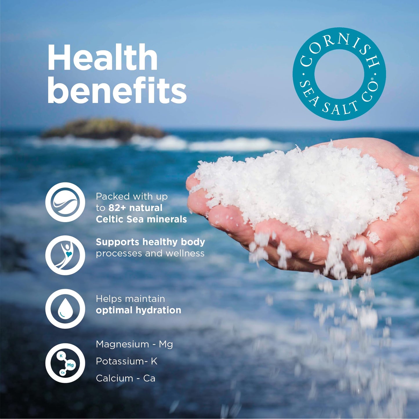 Cornish Sea Salt Smoky Flakes | Hand-Harvested | 1.8 oz Resealable Tub | Pack of 2