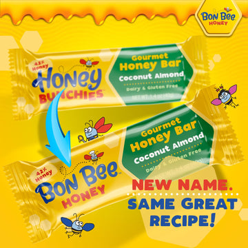 Bon Bee Honey Bunchies All Natural Honey Bar - Natural Breakfast & Nutrition Bars For Healthy Energy & Fuel - Variety Of Delicio