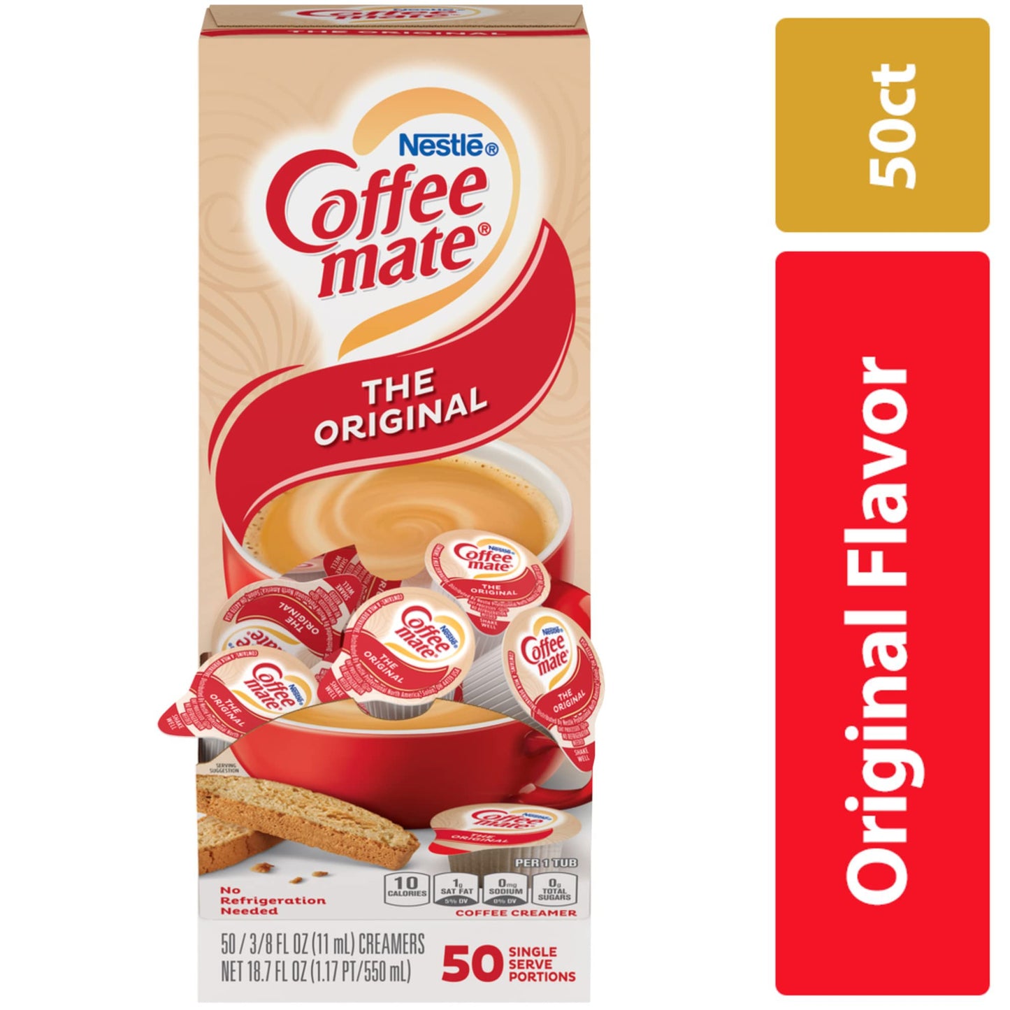 Nestle Coffee Mate Liquid Coffee Creamer Singles, Original, 50 Ct Box (Pack Of 2) With By The Cup Coffee Scoop