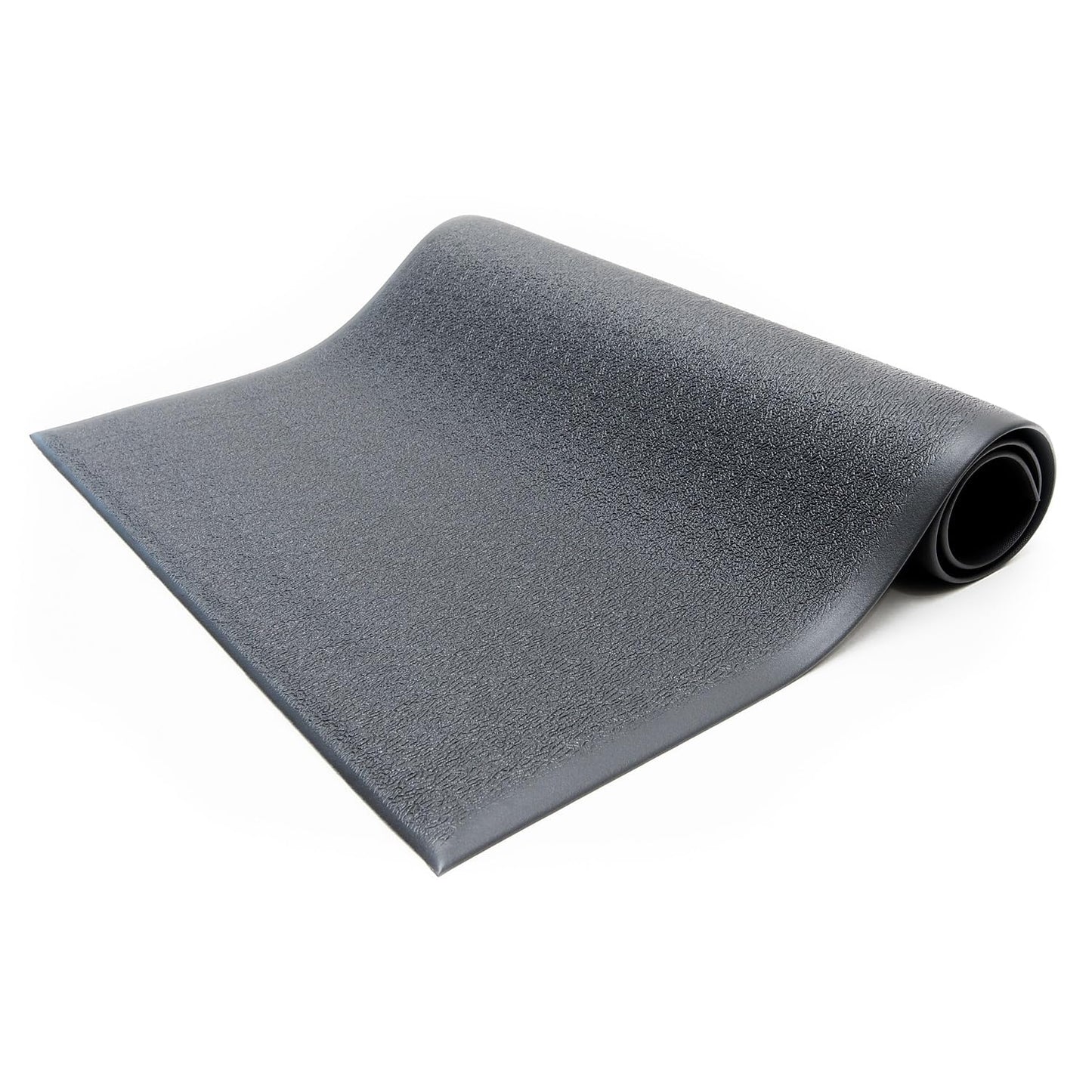 Bertech Anti Fatigue Floor Mat (Made In Usa), 3 Feet Wide X 12 Feet Long X 3/8 Inches Thick, Textured Pattern Top, Black, Bevell