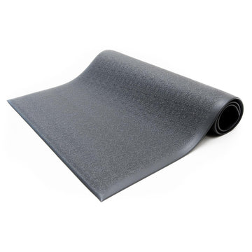 Bertech Anti Fatigue Floor Mat (Made In Usa), 3 Feet Wide X 12 Feet Long X 3/8 Inches Thick, Textured Pattern Top, Black, Bevell