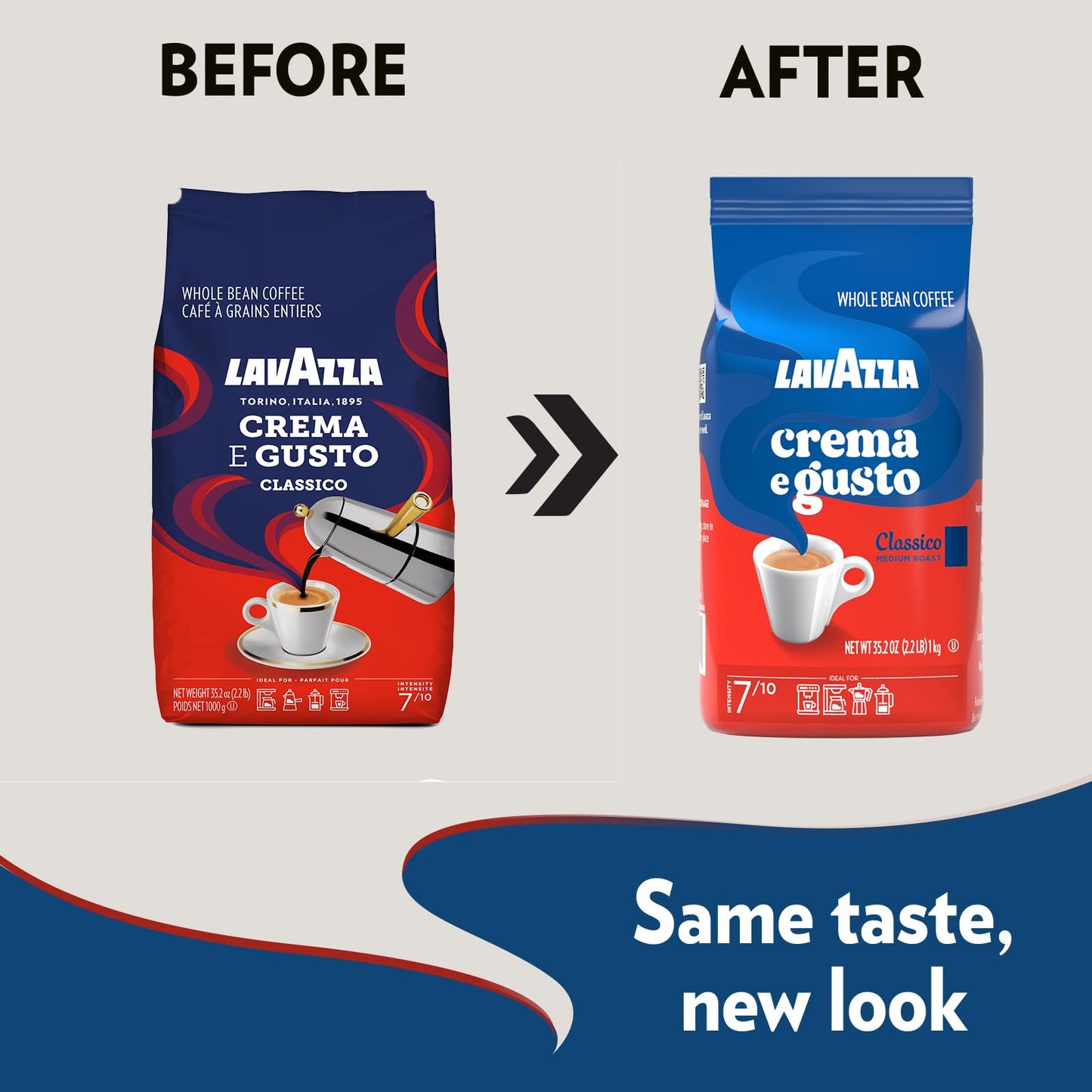 Lavazza Crema E Gusto Whole Bean Coffee 1 Kg Bag, Authentic Italian, Blended And Roasted In Italy, Full-Bodied, Creamy Dark Roast With Spices Notes