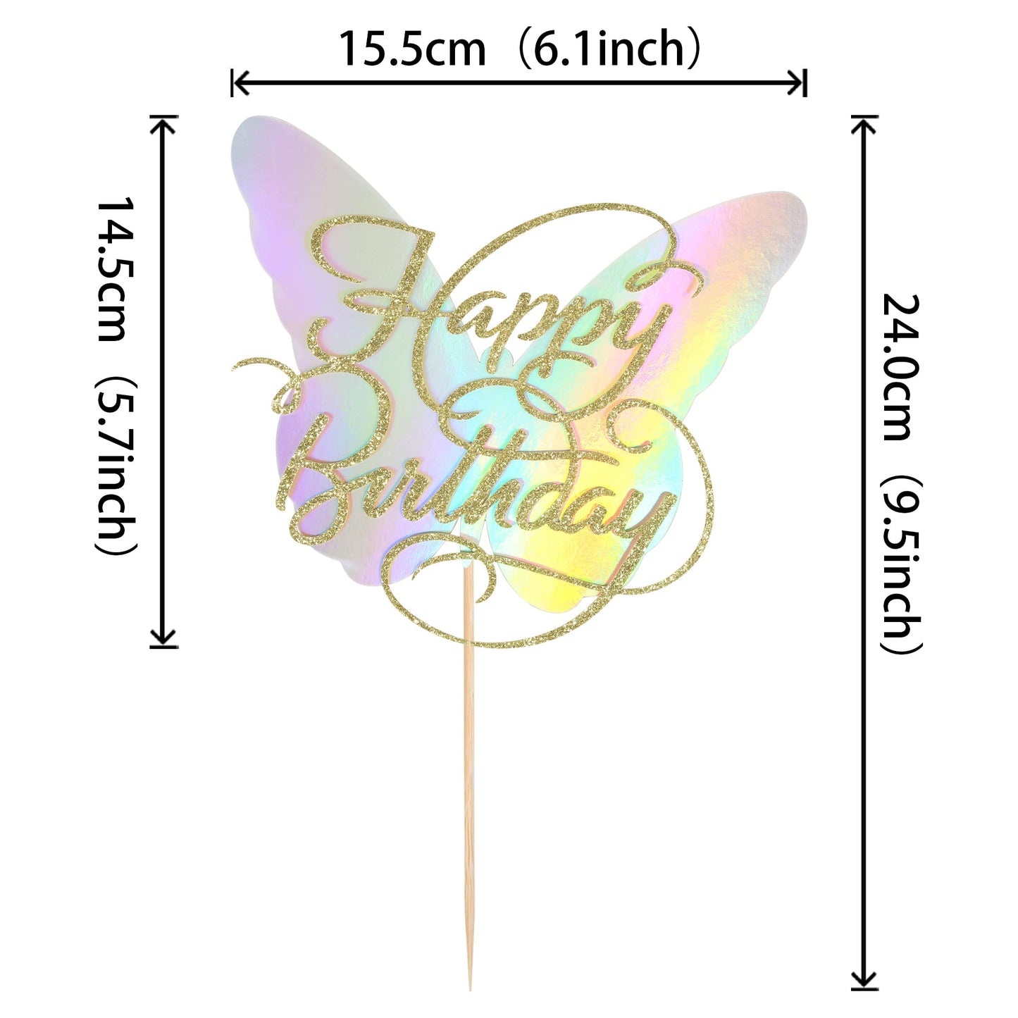 21 Pcs Butterfly Happy Birthday Cake Topper With Hollow Butterly Cupcake Toppers Butterfly Cupcake Picks For Baby Shower Kids Bo