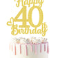 40 Birthday Cake Toppers-Gold Glitter, 40Th Cake Topper For Men,40 Cake Topper For Women, 40Th Birthday Decorations,40Th Birthda