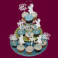 Gyufise Cupcake Toppers - 24Pcs Glitter Cross for Baptism and First Communion, Silver, Paper
