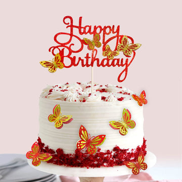 Miliyuki 13-Pieces Butterfly Cake Toppers 3D Butterfly Cupcake Topper For Girls Women'S Happy Birthday Cake Topper Birthday Cake